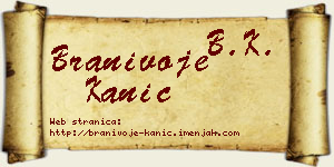 Branivoje Kanić vizit kartica